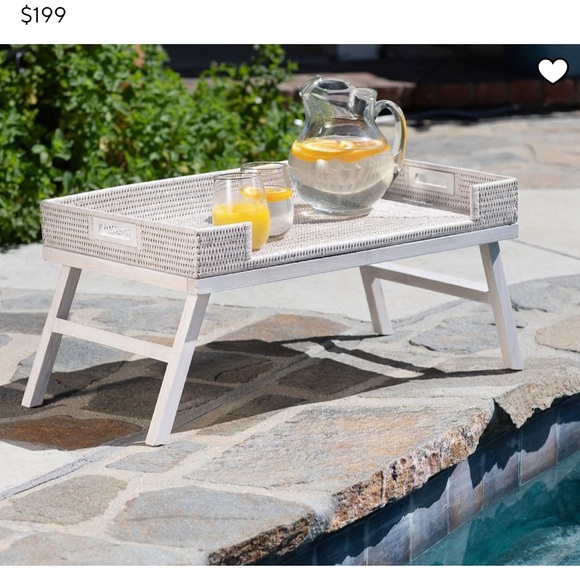 Tava Handwoven Rattan Serving Tray With Stand - Picture 1 of 5